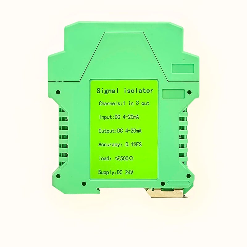 Lelukee Analog Signal Isolator Transmitter Splitter DC Galvanic Separation Analog Signal Splitter Current Voltage Transmitter DIN Rail Mount(4-20ma 1 in 3 Out) - Image 1